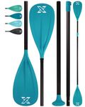 ZLX Paddle Board Paddle, 3 or 4 Piece Adjustable SUP Paddle, Detachable Floating Kayak Paddles, Lightweight Oar with Premium Fiber Blade, for Paddleboard, Surfing, Water Sports(2 Use Paddle - Blue)