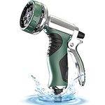 Hose Pipe Spray Gun Metal Garden Hose Nozzle with 9 Patterns Garden Hose Spray Gun for Hose Pipe for Watering Plants Washing Cars Pets