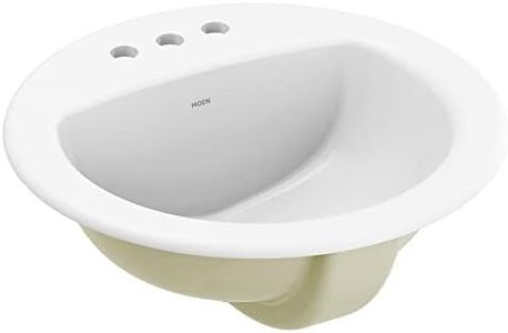 Moen White Vitreous China Drop-in Countertop Sink, 19 X 8.25 Inch Oval Bathroom Sink with a High Gloss Porcelain Finish for Vanity Countertop Placement, BGCW13OD1919