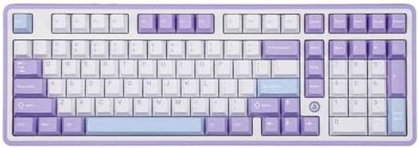 MechLands AJAZZ AK980 98% Mechanical Keyboard, BT5.0/USB-C/2.4GHz Wireless Gaming Keyboard, Hot Swappable Creamy Custom Keyboard with Knob, RGB for Win/Mac (White, Hyacinth Switch)