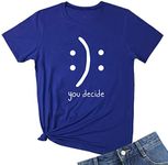 BLACKMYTH Women Cute Graphic Tees Soft T-Shirts Royal Blue Medium
