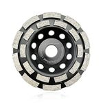 SHDIATOOL Diamond Grinding Cup Wheel 5-Inch, Double Row Diamond Grinding Disc for Concrete Masonry Granite Marble Fits 7/8-Inch Arbor Angle Grinder