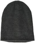 Build Your Brand Heavy Knit Beanie hat, Charcoal, One Size