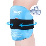 NEWGO Knee Ice Pack Wrap Reusable Gel Ice Wrap for Leg Injuries, Hot Cold Pack for Post Knee Surgery, Knee Joint Pain, Arthritis, Knee Injuries, Swelling, Meniscus Tear, ACL (Light Blue)