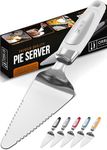 ORBLUE Pie Server, Essential Kitchen Tool, Serrated on Both Sides, Great for Right or Left Handed Chef, Stainless Steel Flatware, Cake Cutter White