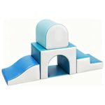 GeerWest Soft Play Sets Indoor - 4 PCS PU Leather Baby Foam Building Toys for Climb and Crawl - Toddler Soft Play Equipment for Motor Development(Modern)