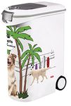 Curver Pets Collection Dog Food Container - 20 kg/54 L - Large Airtight Odour Proof Dog Food Storage - Wheeled Container - 28 x 49 x 61 cm