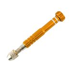 Larcele Precision Pin Vise Hand Drill, Metal Hand Twist Drill for Craft, Manual Work, Model, Resin SDZKQ-02 (Gold)