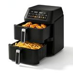 LIOX Premium Dual Basket Air Fryer 6L + 6L | 12L Family Size | Digital Touch Panel | Low Oil Healthy Cooking | 360° Rapid Hot Air Technology | Auto Shut-Off | Smart Presets | Home & Kitchen Use