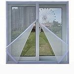 RUIBEI Custom Size New Window Screen for Cats, Self-Adhesive Window Insect Netting Balcony Window Protection Cat Safety Net with Zipper