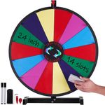 VEVOR 24 inch Spinning Prize Wheel, 14 Slots Tabletop Spinner, Heavy Duty Roulette Wheel with a Dry Erase and 2 Markers, Win Fortune Spin Games in Party Pub Trade Show Carnival