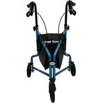 Tri Walker with Lockable Brakes and Carry Bag, Lightweight Aluminium Folding 3 Wheel Adjustable Height, Perfect for Indoor and Outdoor (Aqua Blue)