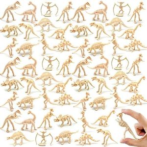 60 Pack Dinosaur Fossil Skeletons,Figures Dino Bones,Dinosaur Skeleton Toys for Dino Sand Dig,Science Play,Party Favor,12 Styles