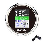 KAOLALI Boat Speedometer GPS Speedometer, 85mm Stainless Waterproof Speed Gauge Odometer for Boat Motorcycle Car(Black Dial)