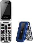 artfone F20 Big Button Mobile Phone for Elderly, Senior Flip Phones Sim Free Unlocked Easy to Use Basic Cell Phones with 2.4" LCD Display | SOS Button| Torch | FM Radio | Without Plug | Blue