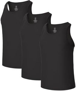 BAMBOO COOL Men's Tank Top Undershirts Moisture Wicking Breathable, Fitted Ruglar Fit T Shirts for Men 3 Pack