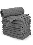 watchget Barista Micro Cloth 10 Pack, Microfiber Barista Cleaning Towels Microfiber Waffle Weave Kitchen Dish Cloth Coffee Bar Towel Coffee Machine Cleaning Cloth, Dark Grey(12"x12")