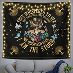 Inspirational Quote Tapestry Positive Motivational Uplifting Encouragement Gifts for Women Teens Girls,Inspirational Gift Wall Decor for Bedroom,They Whispered to Her You Cannot Withstand The Storm