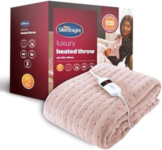 Silentnight Comfort Control Heated Throw Blanket - Luxury Fleece Electric Heated Overblanket for Sofa Bed with 9 Heat Settings, Fast Heat-up and Safety Shut Off - Machine Washable - 120x160cm - Pink