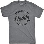 Mens Promoted To Daddy 2023 T Shirt Fathers Day for New Best Dad Ever (Dark Heather Grey - 2023) - M