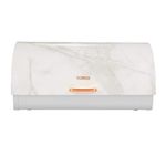 Tower Roll Top Bread Bin with Stainless Steel Body and Mirror Finish, White Marble Rose Gold, One Size