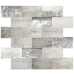 DEWOO 20-Sheet Kitchen backsplash Bathroom self Adhesive Tiles splashbacks Wood for Walls (13.5" x 11.4")