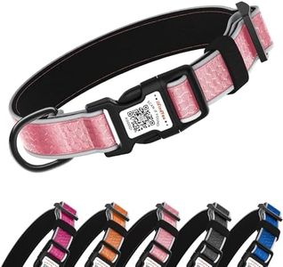 ilFindYou Personalized Dog Collar with QR Code tag for pet ID, Reflective Safety Collar, Suitable for Small, Medium, and Large Dogs (Pink, Small)