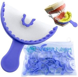 105PCs Dental Grade Disposable Dental Triple Bite Registration Tray Anterior Small Full by VASTMED | Impression Trays with Plastic Rigid Frame and Nylon Mesh for Teeth Molds