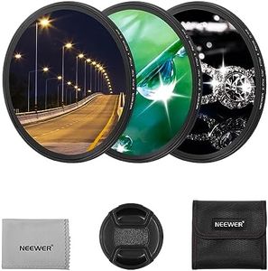 NEEWER 3PCS 77mm Star Filters, Adjustable Cross Screen Star Effect Filter (4, 6, 8 Points) with Ultra Slim Aluminum Alloy Frame, HD No Dark Corners with Double Sided Nano Coatings