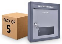 Plantex All in One Multipurpose use - Letter Box/Mail Box/Suggestion Box for Office/Post Box for Gate Home/Donation Box/Complaint Box with Lock - Pack of 5 - (Grey), Table Top or Wall Mount