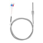 Waterproof RTD PT100 Temperature Sensor - Jaybva Stainless Steel 3 Wire Thermistor Probe for PID Temperature Controller NPT 1/4" Inch Pipe Thread with Insulation Lead Shield Wire -50~500℃ with 2m Wire