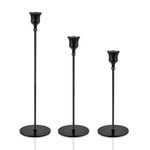 Mardiko Metal Candle Holders Candlesticks Candle Decoration for Romantic Dinner Wedding, Church, Fall, Holiday, Bedroom, Birthday Party, Winecup Shape Black