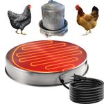 H&G lifestyles Chicken Water Heater Base for Chicken Waterer Poultry Drinker Heated Water Stainless Steel Heater for Winter Deicer Poultry Care