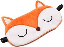 Shinywear Cute Rabbit Sleeping Eye Mask Plush Blindfold Travel Sleep Masks Super Soft Funny Eye Cover for Kids Girls and Adult (Orange Fox)