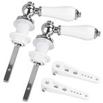 APACALI 2 PCS Toilet Flush Handle, Toilet Handle Replacement, Toilet Handles Flush Lever, Toilet Handle Replacement Kit, Toilet Handle Parts for Toliet Cistern Tank Lever, White