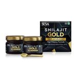 SESA Shilajit Gold Resin 40g With 24k Gold 60%+ Fulvic Acid (Certificate Included) Helps Boost Stamina, Immunity & Muscle Recovery 100% Ayurvedic - 20 g (Pack of 2)