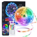 zyzykeji Led Lights 5m, Led Strip Light with Music Sync Color Changing, RGB Led Strip Lights with Smart App & Remote Control for Bedroom, Led Light Strips for Lighting Flexible Home Decoration