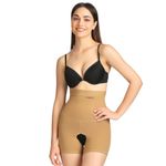 Emio High Waisted Tummy Tucker Women Shapewear Belly Fat Shapewear for Women Tummy and Thigh Slimming Technology Tummy Shaper for Women Body Shaper for Women - Beige -(M)