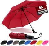 Anntrue Windproof Travel Umbrella, Auto Open Close Lightweight Compact Portable Backpack Folding Umbrella, Perfect for Car, Purse, Men and Women(Burgundy)