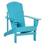 Outsunny Classic Adirondack Chair Muskoka Chair, Garden Deck Chair with Cup Holder for Patio, Indoor, Backyard, Turquoise