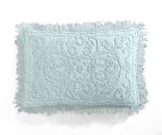 Beatrice Home Fashions Medallion Chenille Bedspread, Standard Sham, Blue