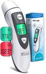 iProven Thermometer for Adults Forehead and Ear - Fever Alarm, 1 Second Reading, Color Temperature Indicator, 20 Readings Memory Recall, Medical Thermometer for Adults Kids and Babies - DMT-489