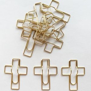 Golden Cross Shaped Pen Clips - 10 Pack, Pen Clip for Bibles, Journals & Daily Document Organization
