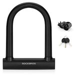 ROCKBROS Bicycle U-Lock with Mount U-Bike Lock Made of High-Strength Alloy Steel Lock for Bicycle, Motorcycle, E-Bike Red/Black