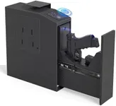 Oarlike Biometric Gun Safe for Handgun, Mounted Pistol Safe with Quick Access Sliding Door, Hand Gun Storage for Nightstand, Desk, Vehicle - with Fingerprint, PIN Code, KEY Access