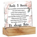 Auntie Gift Aunt Gifts From Niece, Aunts & Nieces Sayings Desk Decor Sentimental Aunt Acrylic Desk Plaque Sign With Wood Stand Home Desk Sign Keepsake Present