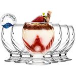 Crystalia Modern Ice Cream Bowls Glass Set of 6, 280 ml, 100% Lead-Free Ice Glasses with Base, Dessert Bowls Glass, Dessert Glasses with Base, Glass Ice Cream Cups, Drinking Glasses, Ice Cream Cups