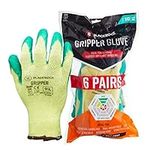 Blackrock Pack of 6 Latex Coated Gripper Safety Work Gloves, Men's & Women's Working Grip, Ideal For Heavy Duty Gardening, Handling, Manufacturing, Agriculture, Building & Construction - Size Large