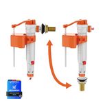 Ibergrif M20521 Toilet Cistern Bottom Side Fill Valve Adjustable Telescopic Urinal Flush Valves Parts M13-17 (3/8") Plastic & Brass Multi Color