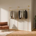 pamo Industrial pipe clothing rack metal gold - Wall mounted clothes racks for hanging clothes - Modern walk in closet - KIM II blak